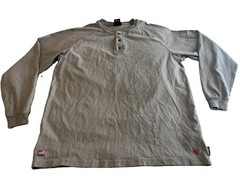 Ariat FR Shirt Mens XL Gray Fire Resistant Henley Work Wear Long Sleeve