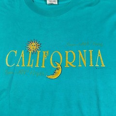 Vintage California Shirt Mens XL Green Single Stitch Sun All Day Fun All Night