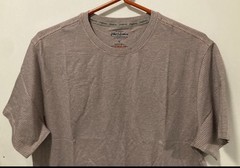 Flag & Anthem Men’s Taupe Horizontal Grey Striped Short Sleeve T-Shirt Medium