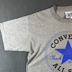 Vintage Converse Chuck Taylor T Shirt Large Gray Blue Star Logo USA