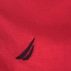 Nautica Men’s Red Crew Neck Short Sleeve Cotton Knit Solid Logo T-Shirt XL