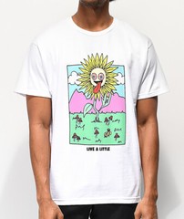 ALAB A-Lab Mens Live A Little Sunflower Live A Little White Tee Shirt New S,M,L