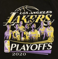 2020 LA Lakers NBA Playoffs Faded Shirt XL Basketball Kobe Shaq Champion Vtg Y2K