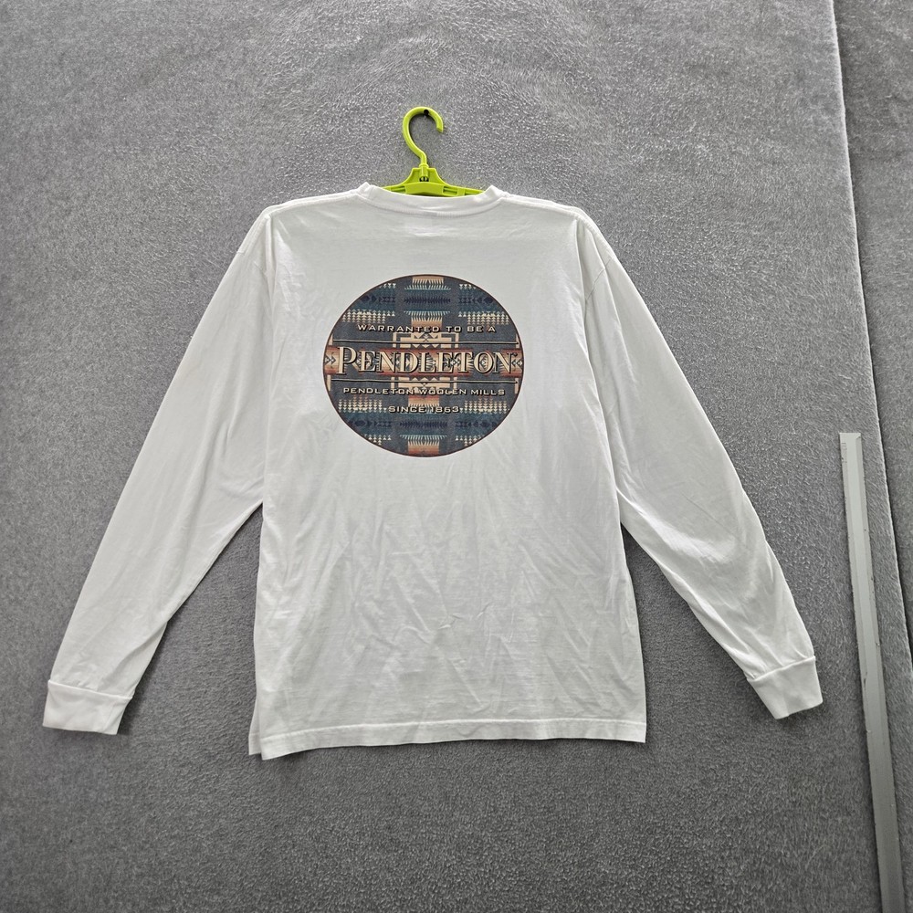 Pendleton Men Shirt XL White Graphic Long Sleeve