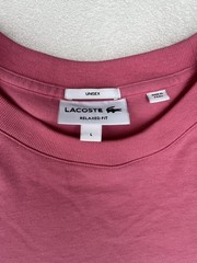 Lacoste men women’s size L pink relaxed fit graphic print unisex cotton t shirt