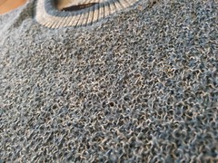 VTG 60s Ban Lon Textured Mod Shirt by Sears, Heathered Blue, Small, Atomic Age