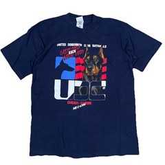 United Doberman Club Vintage 90s Single Stitch T-Shirt Navy Blue USA Made Large