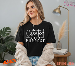 Unisex Created With A Purp T-Shirt, Men T shirt,Women T shirt Gift Christian Top