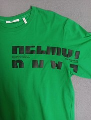 Helmut Lang Men’s Green Crewneck Logo Cotton Short Sleeve T-Shirt Sz MEDIUM