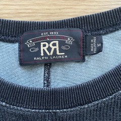 Double RL RRL Ralph Lauren Waffle Knit Long Sleeve Shirt Tee Size Med Dark Gray