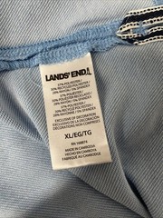 Lands End Mens Classic Fit 4-Way Stretch Tee Shirt BLUE Crewneck XL Short Sleeve