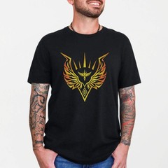 Valkyrie Fiery Phoenix Warrior Emblem T-Shirt | Symbolic Design Graphic Tee
