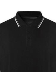 Mens Long Sleeve Polo Shirt Plain Tipped Collar Casual Cotton Tops AWDis
