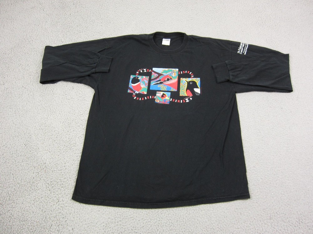 Vintage Birds Shirt Mens Extra Large XL Black Ramsey Canyon Nature Conservatory