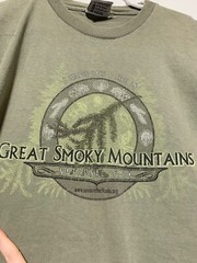 Bayside Heavy Weight Men XL Green Great Smoky Mountains Short Sleeve Shirt