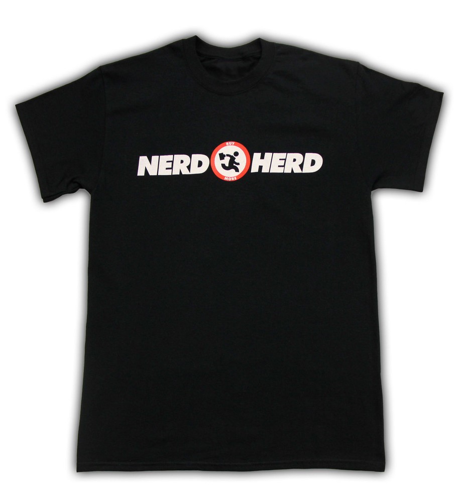 Adult Black Action Comedy TV Show Chuck Buy More Nerd Herd Logo T-Shirt Tee