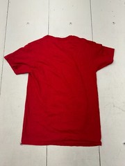Gildan Red Santa Claus Graphic Print Short Sleeve Shirt Mens Size Small