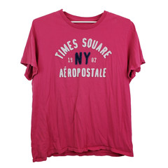 Aeropostale Mens Size XXL Pink Time Square Logo Graphic Crewneck T Shirt