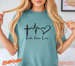 Unisex Faith Hope Love T-Shirt T shirt Men T shirt Women valanity day Romantic