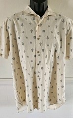Lawless Apparel Raw Cotton Space Invaders AOP Handmade In Peru Mens S/S Sz L