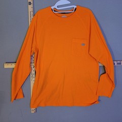 Dickies Mens Temp-iQ Cooling Performance Long Sleeve Pocket T-Shirt Orange L