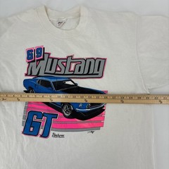 Vintage 1969 Ford Mustang GT Shirt Men Large White Steadman Single Stitch USA