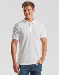 Fruit Of The Loom Mens Short Sleeve Polo T Shirt Plain Easy Care Polycotton Tops