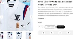Louis Vuitton X NBA Basketball Short-Sleeved Shirt Special Rare