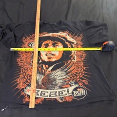 VTG Bob Marley Rebel 2009 Reggae Tour Band Black Tee Shirt sz XL Zion 2000s Y2K