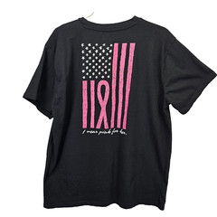 Cancer Awareness Unisex T-Shirt I wear pink for her Black Live Breathe Fight XL