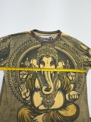 Men’s Brown Ganesha Graphic T-Shirt Kids Crew Neck Cotton Size Medium