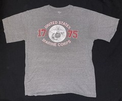 United States Marines Corps 1775 Retro Style Gray T-Shirt With Eagle Adult L
