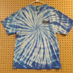 Vintage Red Dirt Hawaii Tie Dye Shirt, Men’s Large, Blue, Back Hit, Hanes Beefy