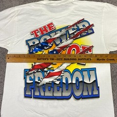 The Power Of Freedom Shirt Men’s Large American Flag Eagle Jets MAGA Pride Y2K
