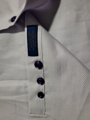 David Donahue Button Shirt Mens Large Trim Fit Light Purple Collared Formal