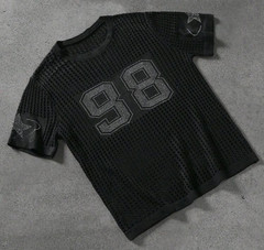 New Men Luxury Diamond Rhinestones Fashion Black Knitted T-Shirt High Quality