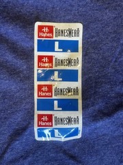 Vintage NOS 1990s Hanes Heavyweight 50/50 Blue Blank Single Stitch V T-Shirt L