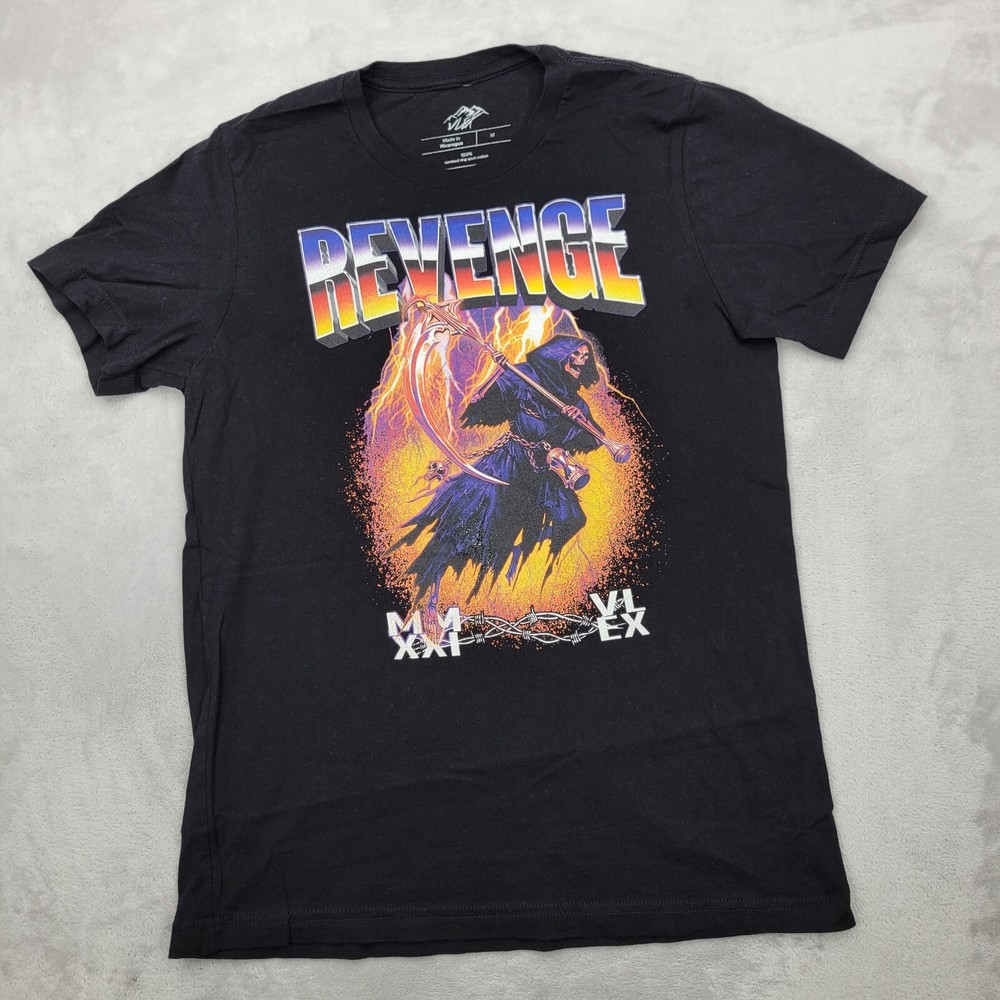 Revenge Shirt Men Medium Scary Movie Horror Flick Scream Grim Reaper Demon Adult