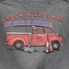 G.H. Bass & Co. Rock Mills Lake Mens T-Shirt Size Large Dark Heather Gray EUC