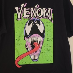 Marvel Venom Graphic Print Tee Black Cotton Knit Regular Fit Crew Neck Men’s L