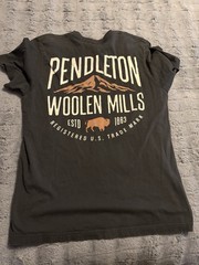 Pendleton Cowboy Horse Western Rodeo Woolen Mills Graphic T-Shirt Large Buffalo