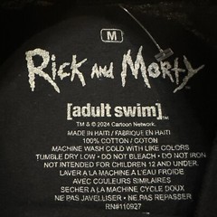Official Rick And Morty Adult Swim Men’s Black Shirt Psychedelic Graphic Medium