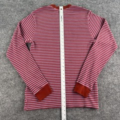 NWT Levi’s Thermal Shirt Men Medium Red Blue Striped Waffle Knit Crew Neck Long