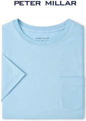NEW PETER MILLAR, MEN’S MEDIUM, CROWN COMFORT BLUE POCKET👕T-SHIRT, MSRP $65.00!