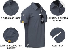 Men’s Tactical Polo Quick Dry T-Shirt Combat Short Sleeve Team Work Casual Shirt