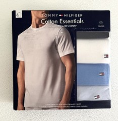 Tommy Hilfiger Men T-Shirts Tees 4 Pack M L XL Cotton Crew Neck Blue Black White