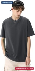 KEEPSHOWING Men’s Cotton T-Shirts Oversized Unisex Short Sleeve Crew Neck Loose