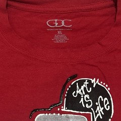 Unique Clothing “abstract Design” Hand Painted XL Red T-Shirt – One Of One Art