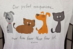 Colette Perfect Companions T Shirt Size Large White Dogs Cats Animals Pets