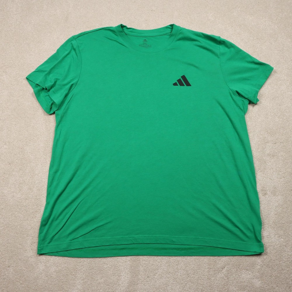 Adidas Shirt Mens 2XL Green Tri-Blend Small Logo Crewneck Athletic Tee GN4620